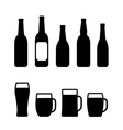 beer bottle and mug set vector image