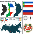 map of republic khakassia vector image vector image