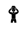 anxiety black icon sign on isolated vector image