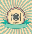 menu retro label vector image