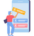 mobile website construction composition vector image vector image
