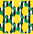 pineapple seamless pattern on stripe background vector image