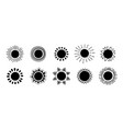 sun black glyph silhouette set monochrome vector image