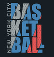 basketball sport print design for t-shirt vector image vector image