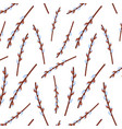 easter pussy willow wreath seamless pattern vector image