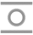 black detailed border and circle frame vector image vector image