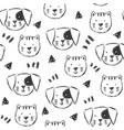childish pattern with hand drawn dogs and cats vector image