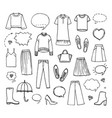 hand drawn fashion collection vector image