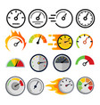 speedometer icon set speed symbol auto vector image