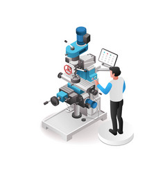 3d designer and cnc machine operator Royalty Free Vector