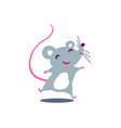 cartoon cute rat in simple flat style vector image