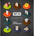 isometric flat icons set 53 vector image