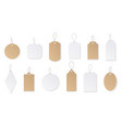 price tags white paper blank hanging labels vector image vector image