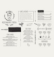 restaurant menu template vector image vector image