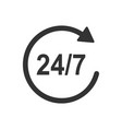 24 7 icon with numbers in rotating arrow round vector image