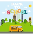 back to school background with yellow bus vector image