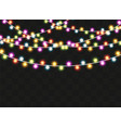 christmas lights set xmas glowing garland vector image