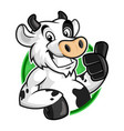 cow mascot logo character vector image vector image