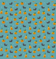 halloween seamless pattern design cute cartoon vector image vector image
