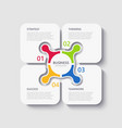 modern 3d infographic template with 4 steps vector image