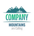mountains are calling - perceptible logo vector image vector image