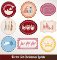 set of christmas vintage vector image