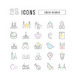 set of linear icons saudi arabia vector image