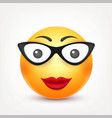 smiley with glassessmiling emoticon yellow face vector image
