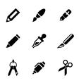 black stationery and painting icon set vector image