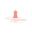 feminine fashion dress with mannequin logo design vector image