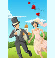 happy wedding couple vector image vector image