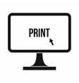 print word on a computer monitor icon vector image