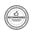 recommended icon line label vector image