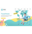 travel promo advertising banner vector image vector image