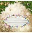 christmas branches with golden baubles eps 10 vector image