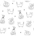 halloween seamless pattern design cute cartoon vector image