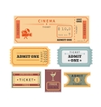 Set of old isolated tickets for cinema or theater Vector Image