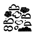 set clouds hand-drawn cloud collection vector image vector image
