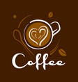 coffee logo on brown vector image