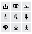 black download icon set vector image