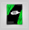 green brushstroke on black background cover vector image