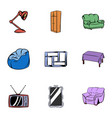 home icons set cartoon style vector image