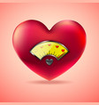red heart with fuel gauge love indicator vector image vector image
