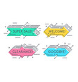 linear promotion banner shape colorful sticker vector image