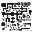 machine parts mechanism silhouette vector image