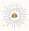 burger vintage label in hipster style vector image