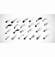 collection of doodle comets meteorites vector image