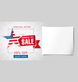 memorial day sale special offer banner template vector image