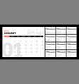 calendar for 2020 new year in clean minimal table vector image
