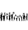 people silhouettes of different ages holding vector image